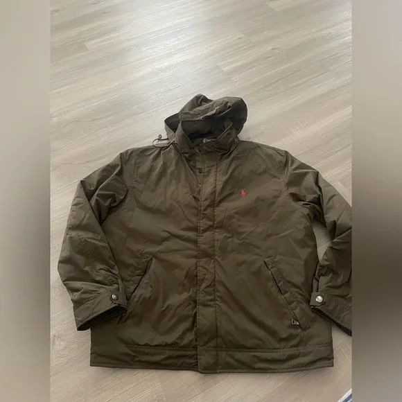 Ralph Lauren Men's olive Hooded Raincoat size xl - Picture 1 of 5